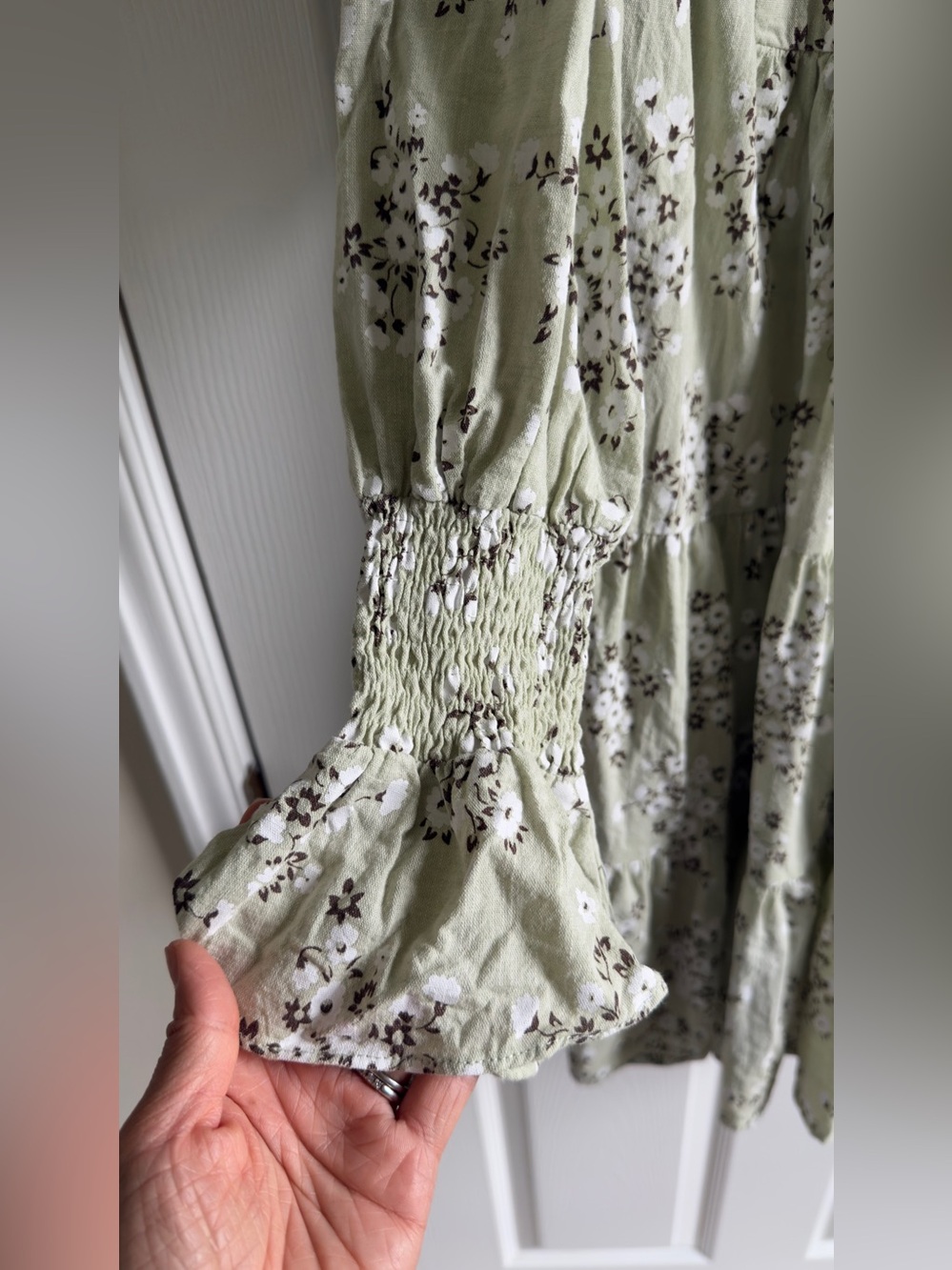 Pomander Place Tuckernuck Green Ditsy Floral Kenzo Dress XXS - Picture 4 of 6